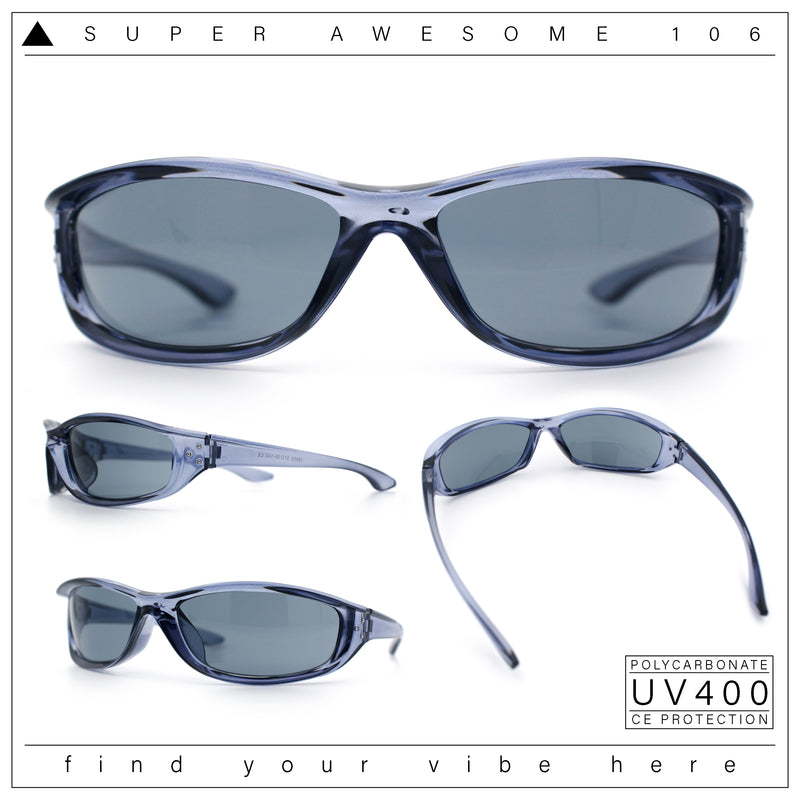 Urban Y2K Wrap Around Sport Plastic Windbreak Oval Sunglasses