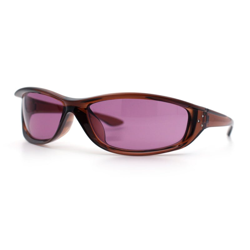 Urban Y2K Wrap Around Sport Plastic Windbreak Oval Sunglasses
