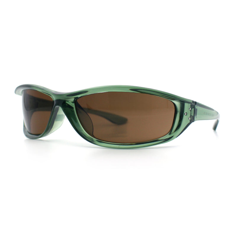 Urban Y2K Wrap Around Sport Plastic Windbreak Oval Sunglasses