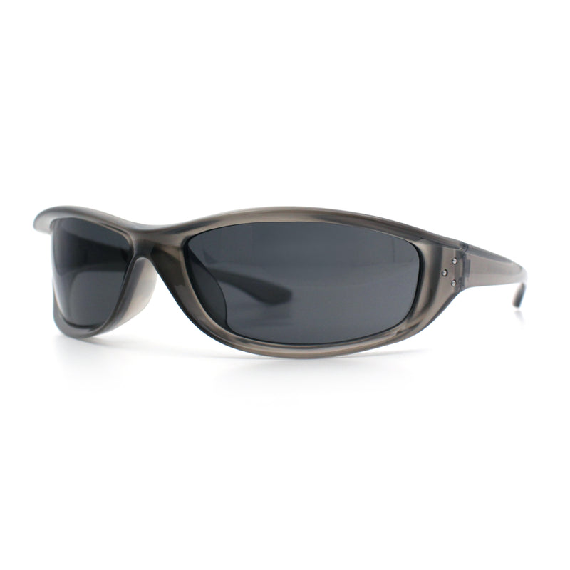 Urban Y2K Wrap Around Sport Plastic Windbreak Oval Sunglasses
