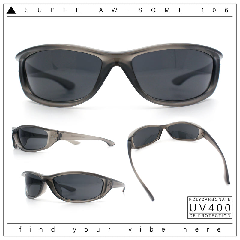Urban Y2K Wrap Around Sport Plastic Windbreak Oval Sunglasses
