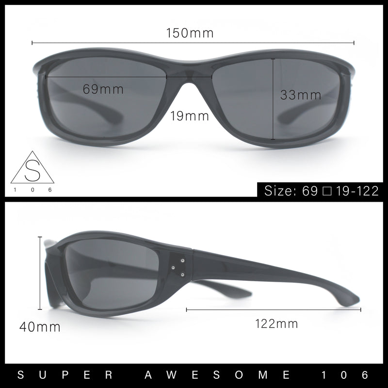 Urban Y2K Wrap Around Sport Plastic Windbreak Oval Sunglasses