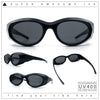 Oval Geometric Dimensional Diamond Cut Bevel Plastic Sport Sunglasses