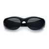 Oval Geometric Dimensional Diamond Cut Bevel Plastic Sport Sunglasses