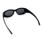 Oval Geometric Dimensional Diamond Cut Bevel Plastic Sport Sunglasses