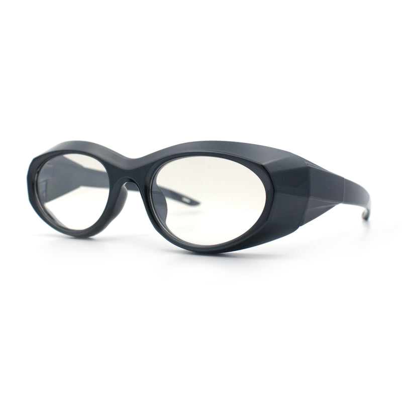 Oval Geometric Dimensional Diamond Cut Bevel Plastic Sport Sunglasses