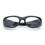 Oval Geometric Dimensional Diamond Cut Bevel Plastic Sport Sunglasses