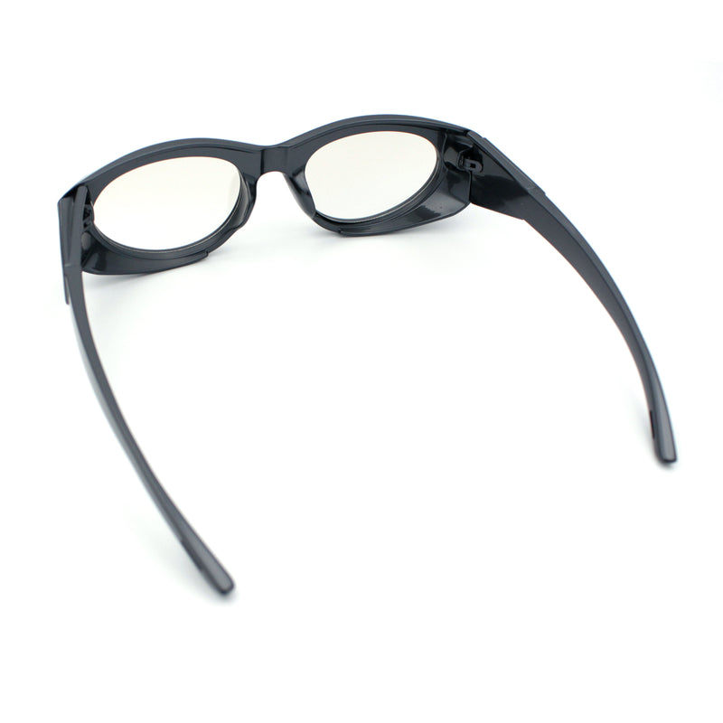 Oval Geometric Dimensional Diamond Cut Bevel Plastic Sport Sunglasses