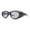 Oval Geometric Dimensional Diamond Cut Bevel Plastic Sport Sunglasses