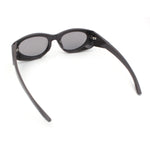 Oval Geometric Dimensional Diamond Cut Bevel Plastic Sport Sunglasses
