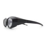 Oval Geometric Dimensional Diamond Cut Bevel Plastic Sport Sunglasses