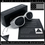 Oval Geometric Dimensional Diamond Cut Bevel Plastic Sport Sunglasses