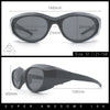 Oval Geometric Dimensional Diamond Cut Bevel Plastic Sport Sunglasses