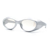 Oval Geometric Dimensional Diamond Cut Bevel Plastic Sport Sunglasses
