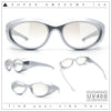 Oval Geometric Dimensional Diamond Cut Bevel Plastic Sport Sunglasses