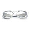 Oval Geometric Dimensional Diamond Cut Bevel Plastic Sport Sunglasses