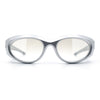 Oval Geometric Dimensional Diamond Cut Bevel Plastic Sport Sunglasses