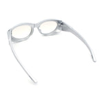 Oval Geometric Dimensional Diamond Cut Bevel Plastic Sport Sunglasses