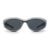 Oval Geometric Dimensional Diamond Cut Bevel Plastic Sport Sunglasses