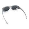 Oval Geometric Dimensional Diamond Cut Bevel Plastic Sport Sunglasses