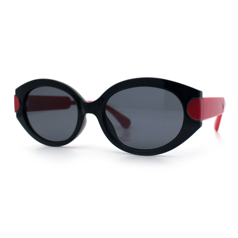 Womens Mod Oval Thick Plastic Fancy Chic Fashion Sunglasses
