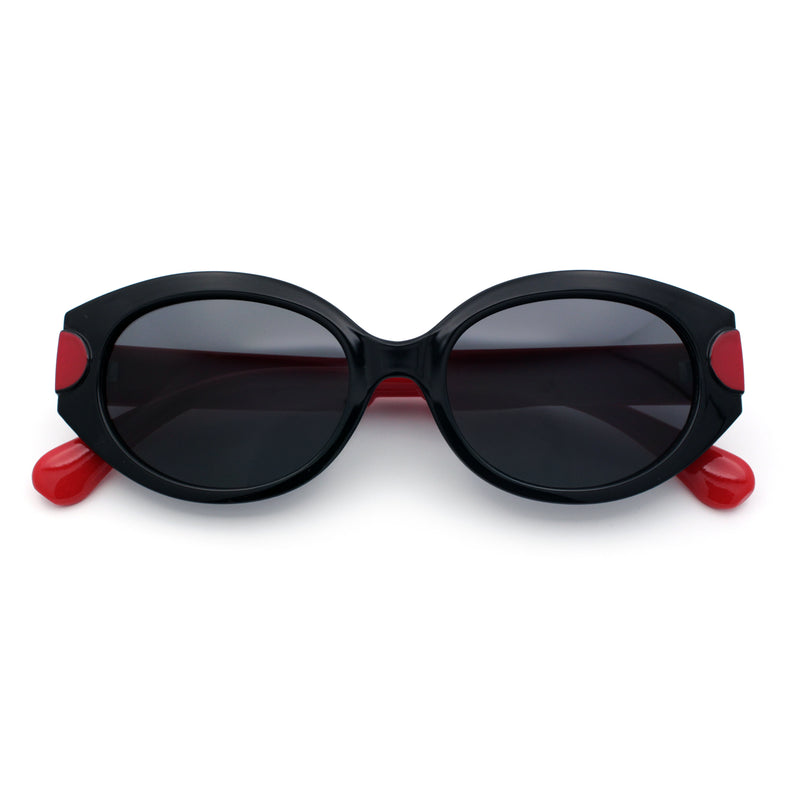 Womens Mod Oval Thick Plastic Fancy Chic Fashion Sunglasses