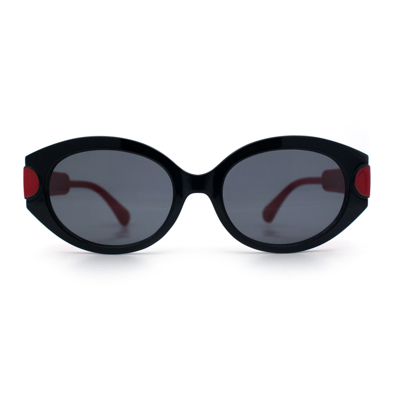 Womens Mod Oval Thick Plastic Fancy Chic Fashion Sunglasses