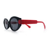 Womens Mod Oval Thick Plastic Fancy Chic Fashion Sunglasses