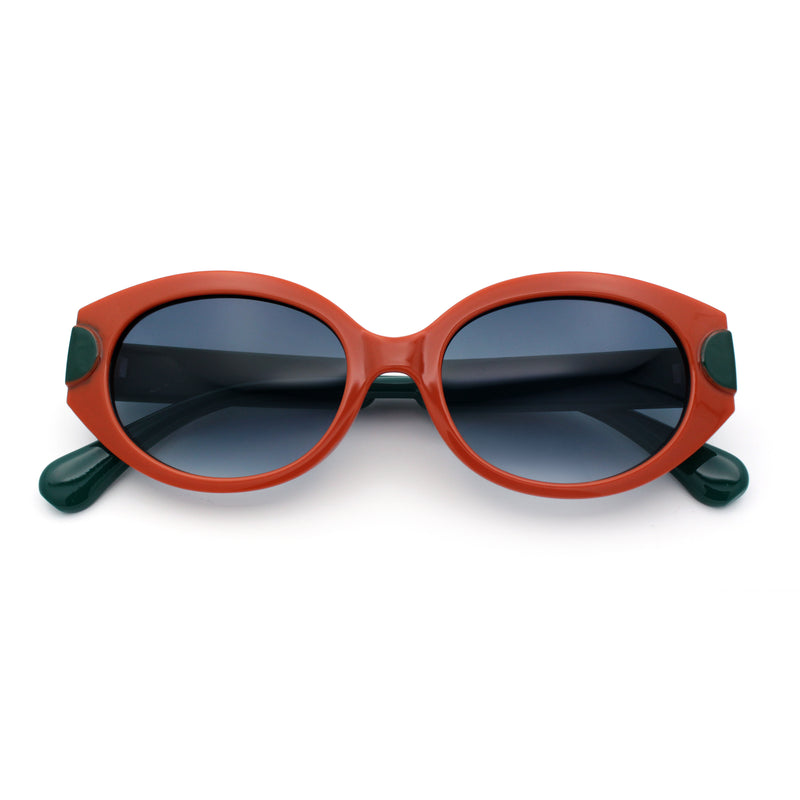 Womens Mod Oval Thick Plastic Fancy Chic Fashion Sunglasses