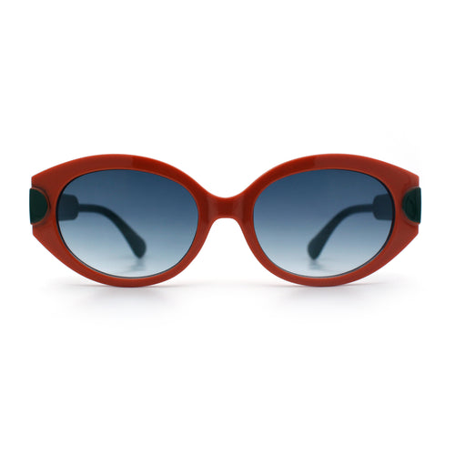 Womens Mod Oval Thick Plastic Fancy Chic Fashion Sunglasses