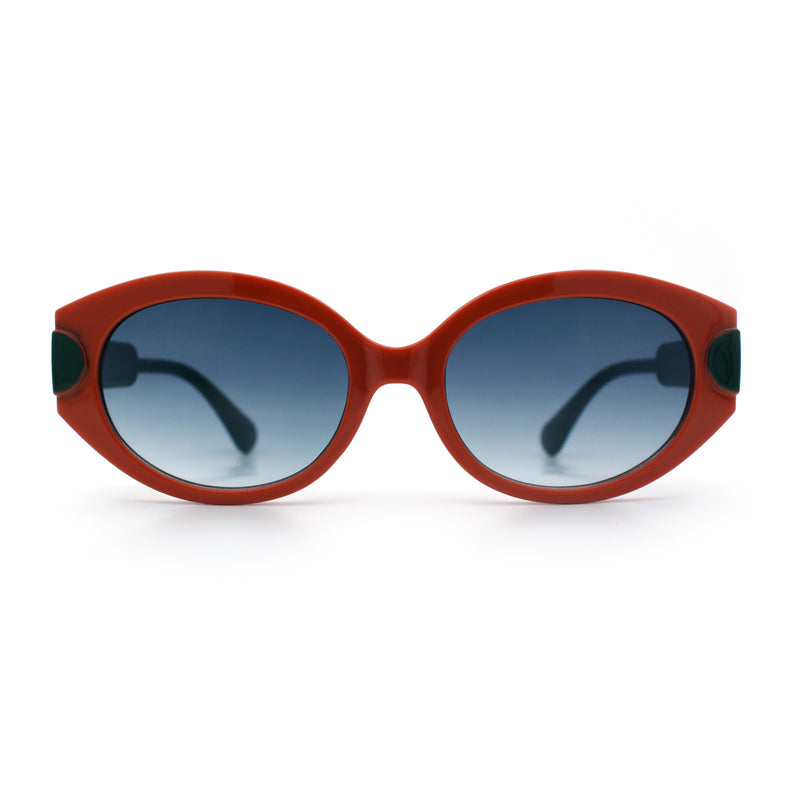Womens Mod Oval Thick Plastic Fancy Chic Fashion Sunglasses