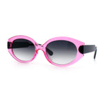 Womens Mod Oval Thick Plastic Fancy Chic Fashion Sunglasses