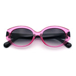 Womens Mod Oval Thick Plastic Fancy Chic Fashion Sunglasses