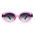 Womens Mod Oval Thick Plastic Fancy Chic Fashion Sunglasses