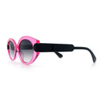 Womens Mod Oval Thick Plastic Fancy Chic Fashion Sunglasses