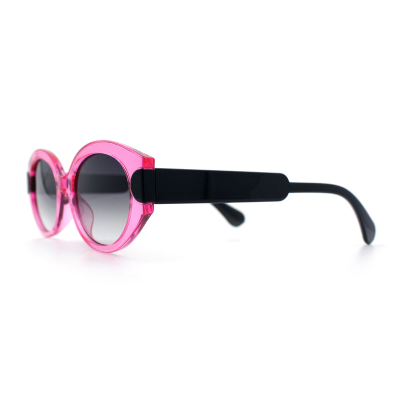 Womens Mod Oval Thick Plastic Fancy Chic Fashion Sunglasses