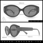 Womens Mod Oval Thick Plastic Fancy Chic Fashion Sunglasses