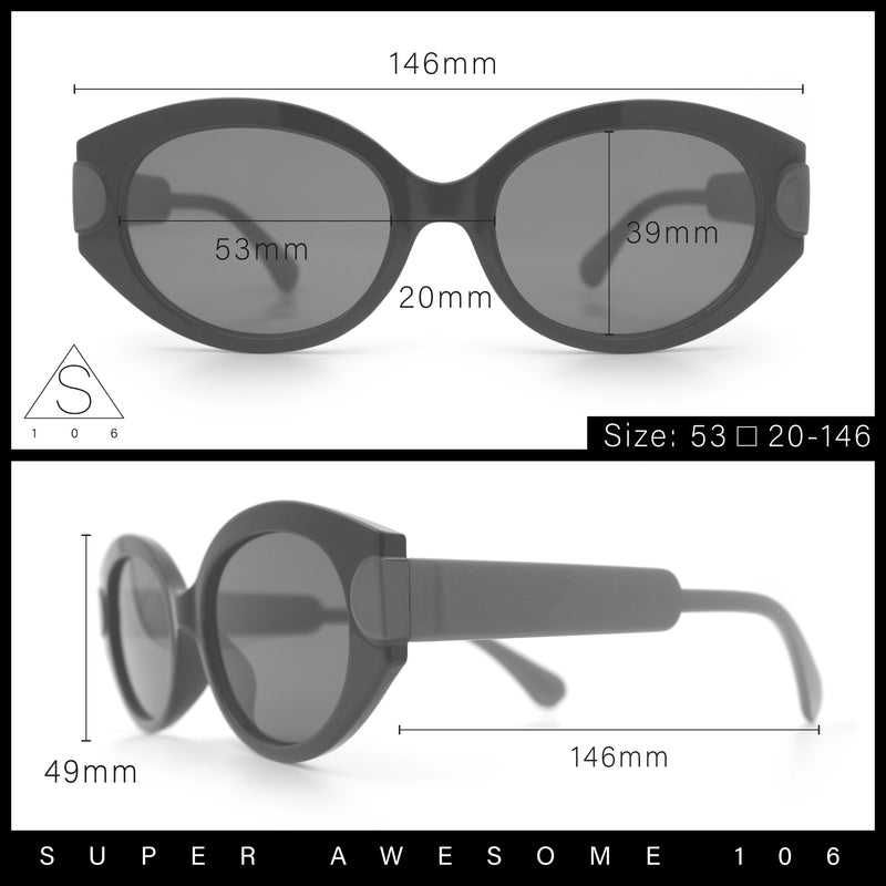 Womens Mod Oval Thick Plastic Fancy Chic Fashion Sunglasses