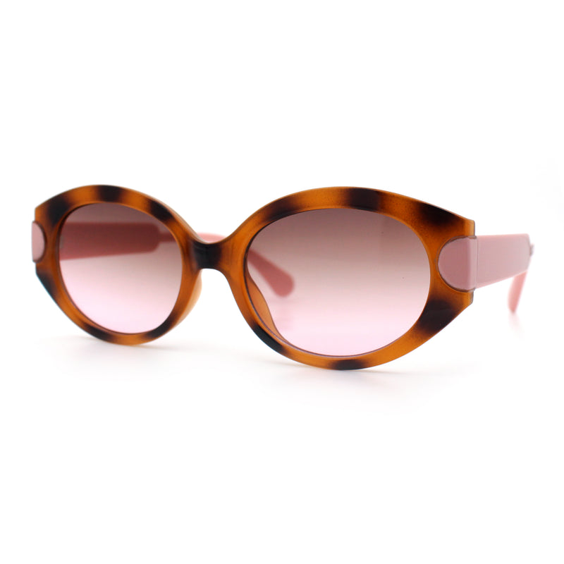 Womens Mod Oval Thick Plastic Fancy Chic Fashion Sunglasses