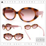 Womens Mod Oval Thick Plastic Fancy Chic Fashion Sunglasses