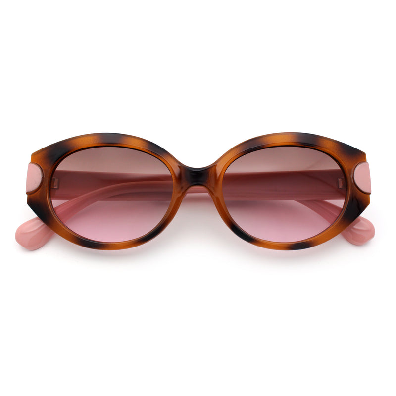 Womens Mod Oval Thick Plastic Fancy Chic Fashion Sunglasses