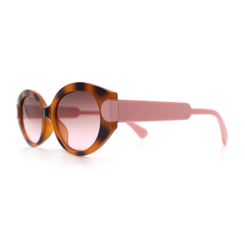 Womens Mod Oval Thick Plastic Fancy Chic Fashion Sunglasses