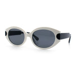 Womens Mod Oval Thick Plastic Fancy Chic Fashion Sunglasses