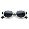 Womens Mod Oval Thick Plastic Fancy Chic Fashion Sunglasses