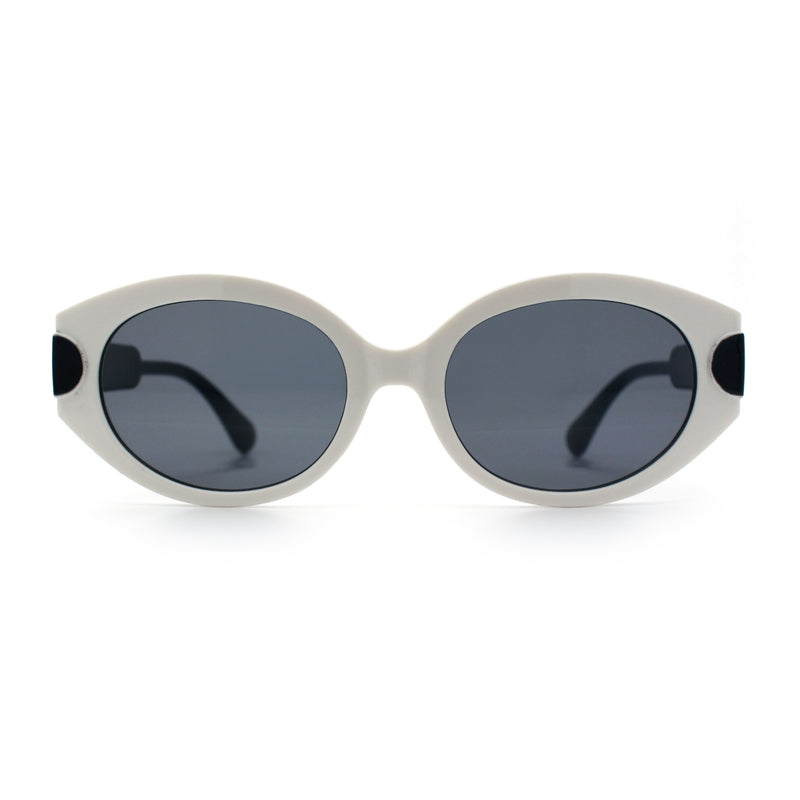 Womens Mod Oval Thick Plastic Fancy Chic Fashion Sunglasses