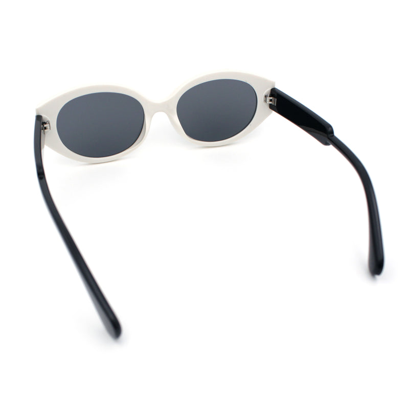 Womens Mod Oval Thick Plastic Fancy Chic Fashion Sunglasses