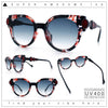 Womens Ornate Fancy Thick Mod Plastic Round Horn Fashion Sunglasses