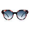 Womens Ornate Fancy Thick Mod Plastic Round Horn Fashion Sunglasses