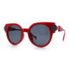 Womens Ornate Fancy Thick Mod Plastic Round Horn Fashion Sunglasses