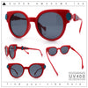 Womens Ornate Fancy Thick Mod Plastic Round Horn Fashion Sunglasses